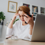 Person reviewing online account security settings to help prevent identity theft.